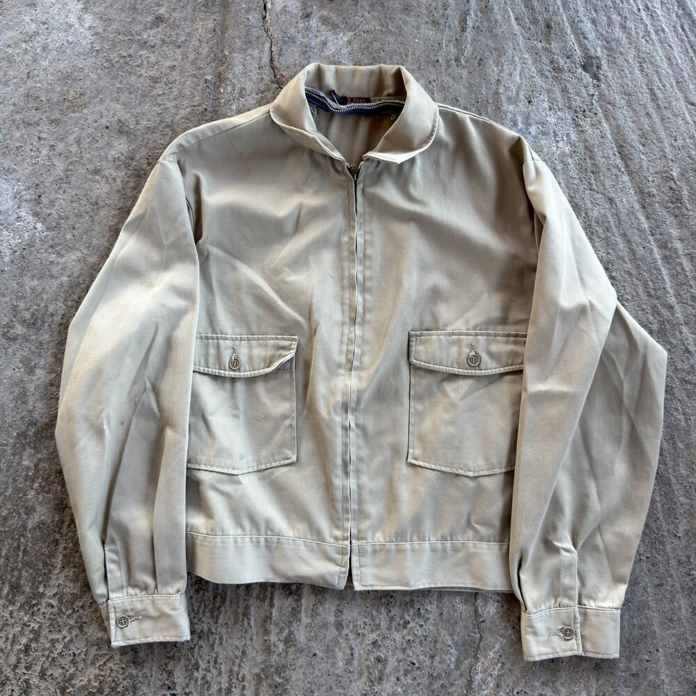 Vintage 60s Lee Chetopa Work Jacket Workwear Work Size 44 Tan Mechanic Talon